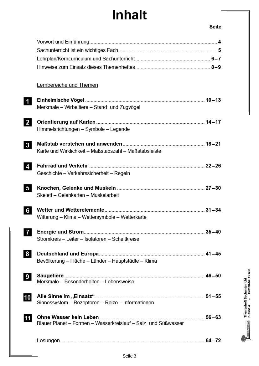 Themenheft Sachunterricht / Klasse 4