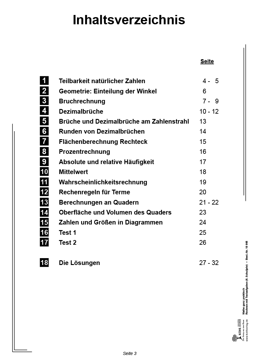 Rechnen mit Textaufgaben / Klasse 6