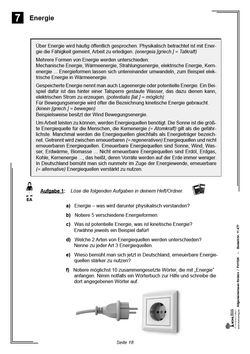 Allgemeinwissen fördern PHYSIK