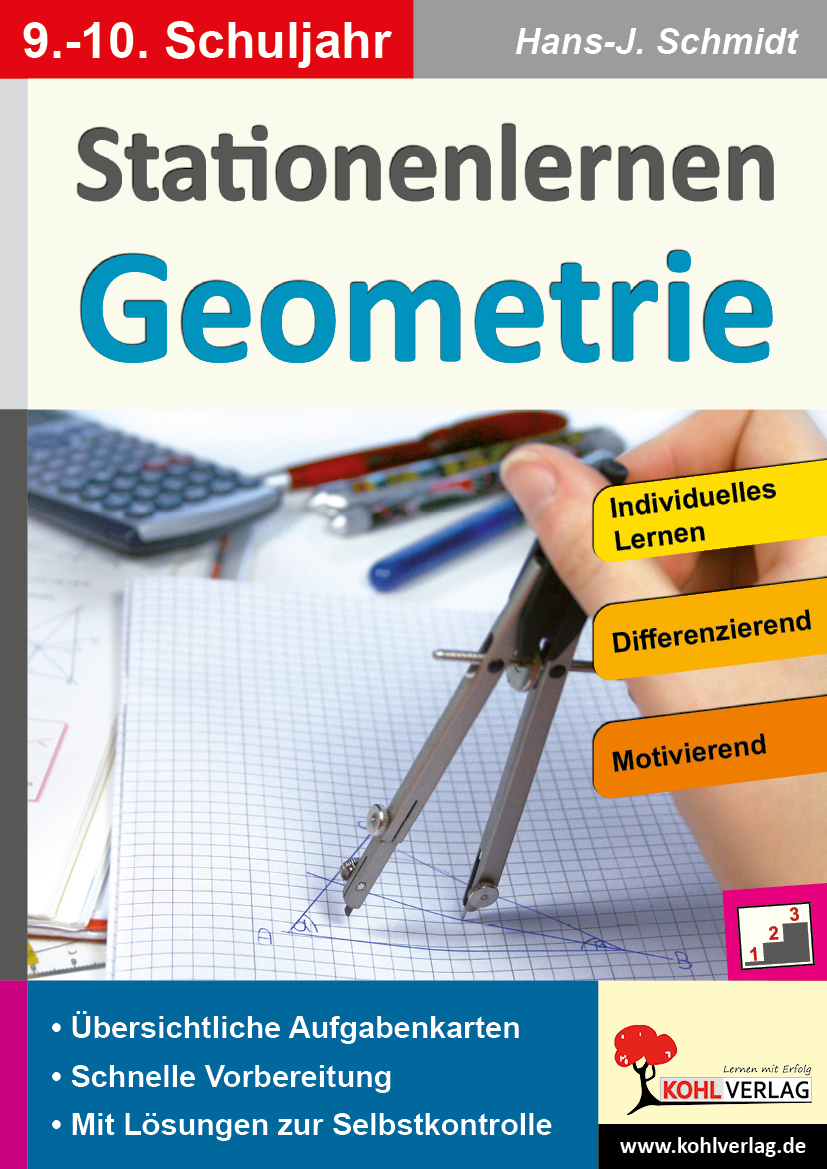 Stationenlernen Geometrie / Klasse 9-10 - Übersichtliche Aufgabenkarten für das 9.-10. Schuljahr