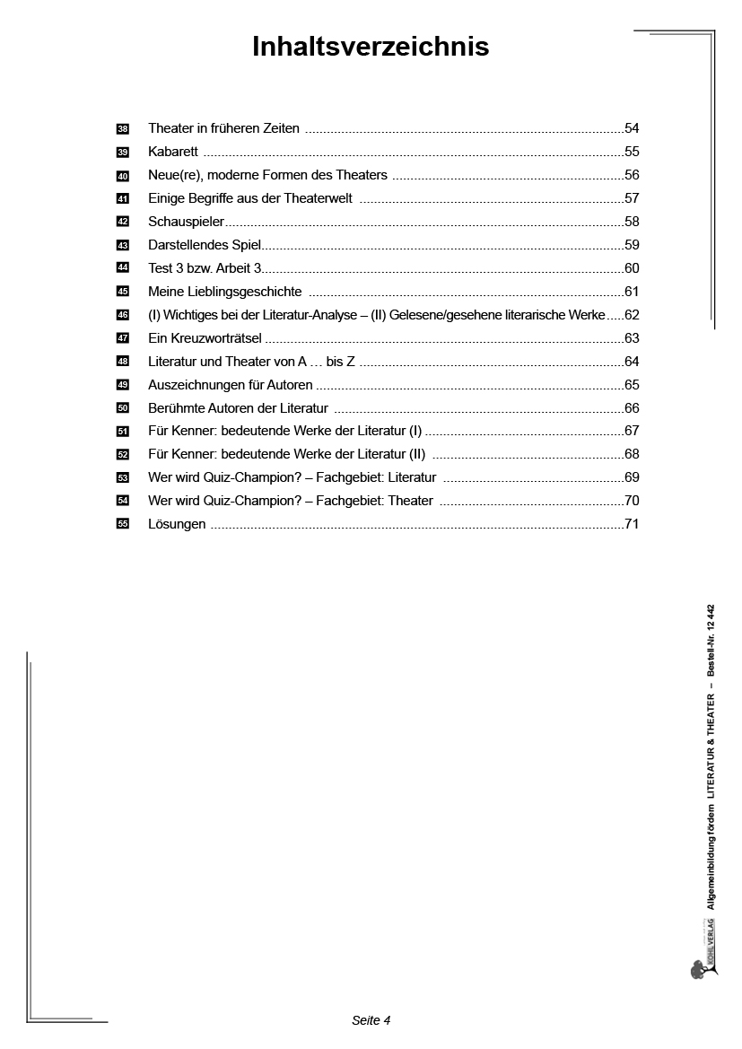 Allgemeinwissen fördern Literatur & Theater