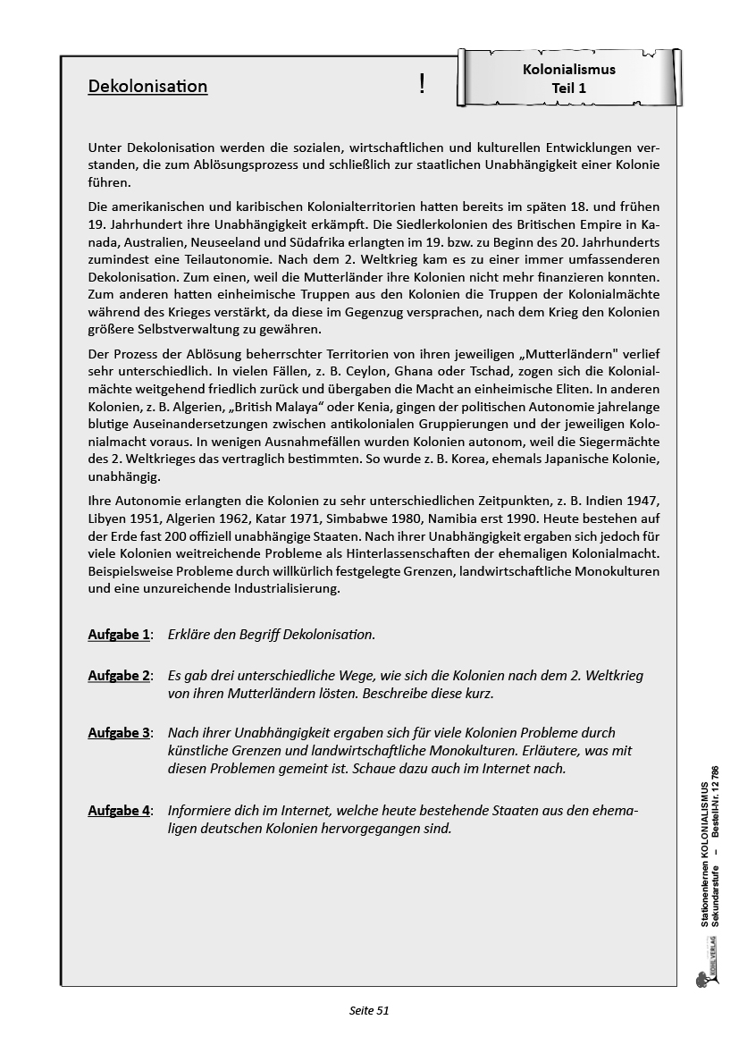 Stationenlernen Kolonialismus Stationenlernen Kolonialismus