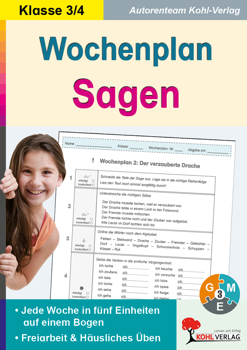 Wochenplan Sagen / Klasse 3-4