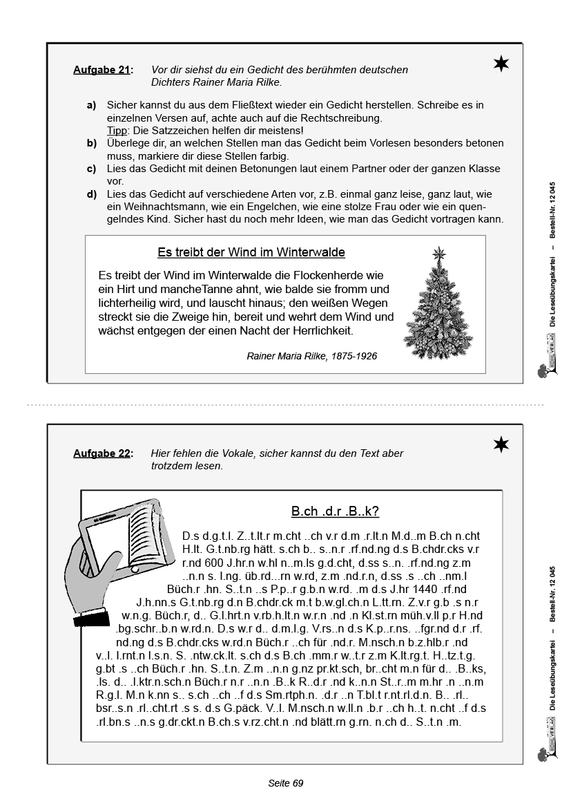 Die Leseübungskartei - Mit motivierenden Lesetexten in verschiedenen Niveaustufen