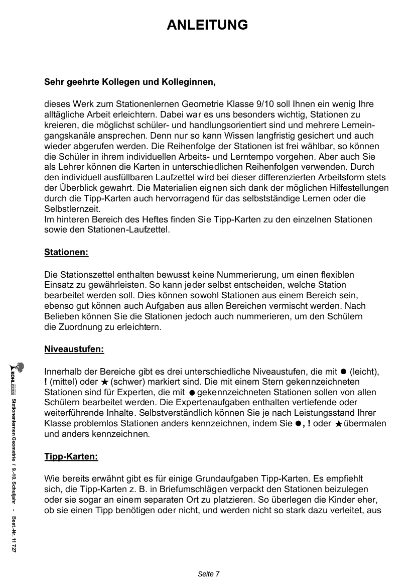 Stationenlernen Geometrie / Klasse 9-10