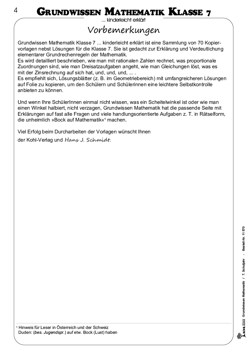 Grundwissen Mathematik / Klasse 7