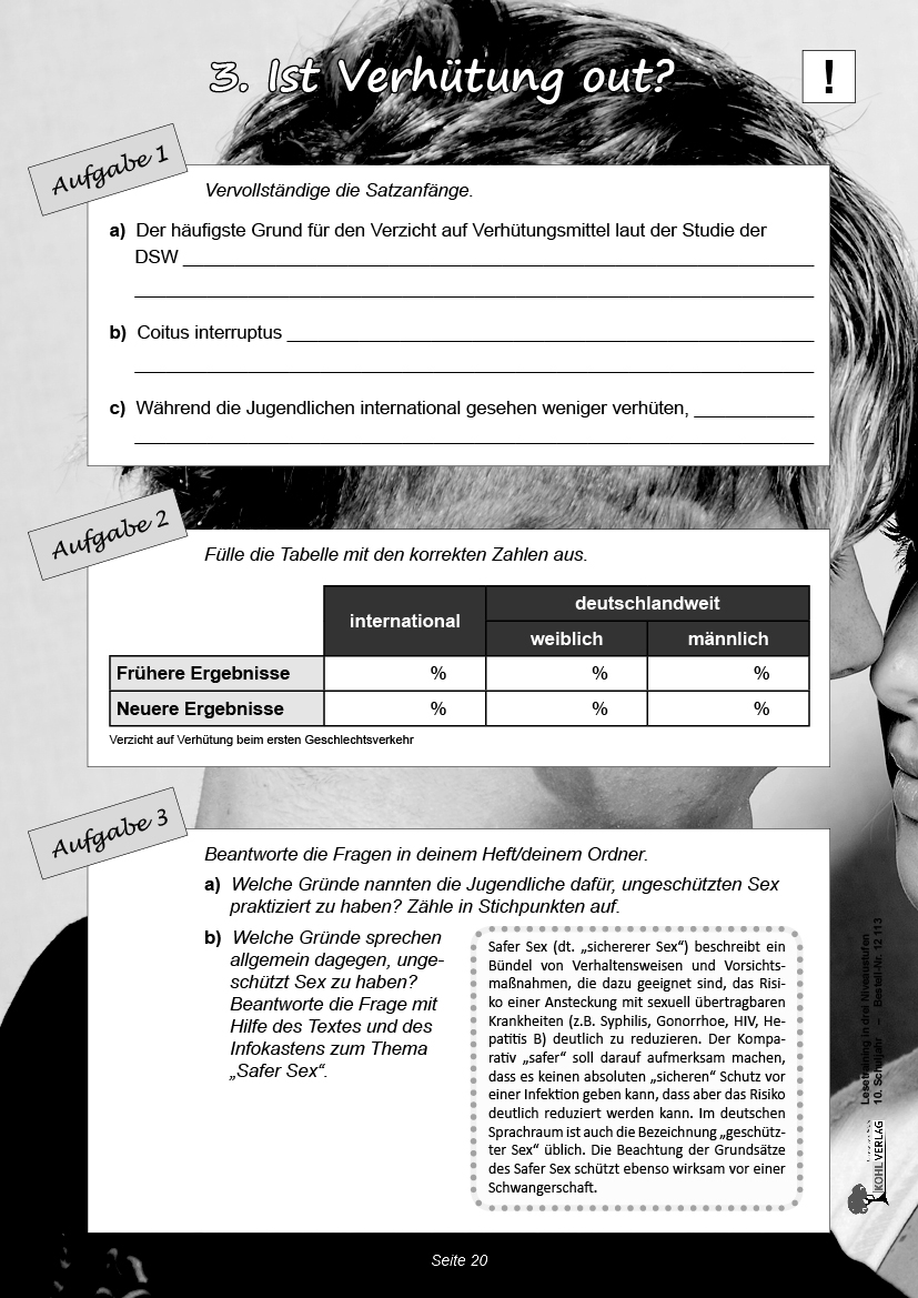 Lesetraining in drei Niveaustufen / Klasse 10