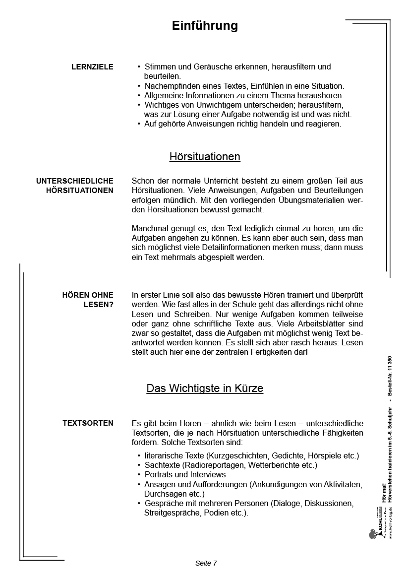 Hör mal! / Klasse 5-6 - Hörverstehen trainieren im 5.-6. Schuljahr