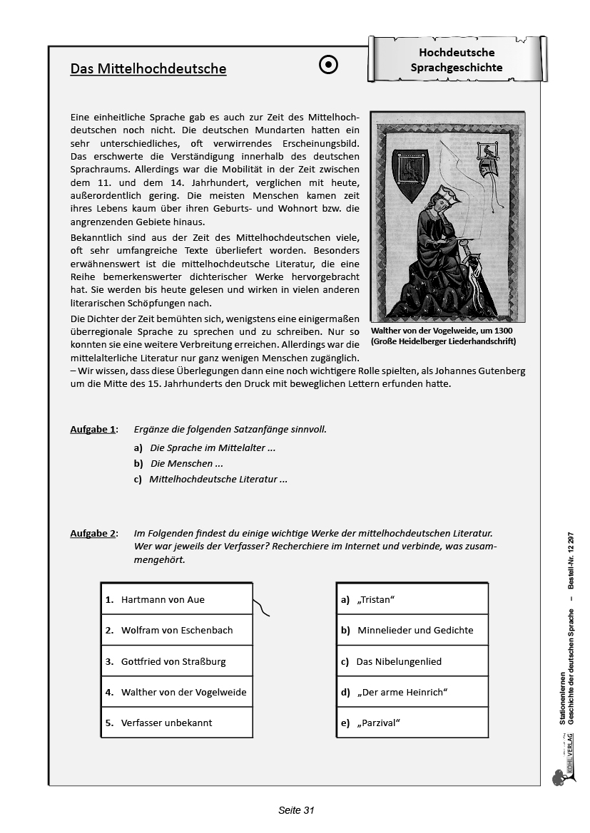 Stationenlernen Geschichte der deutschen Sprache