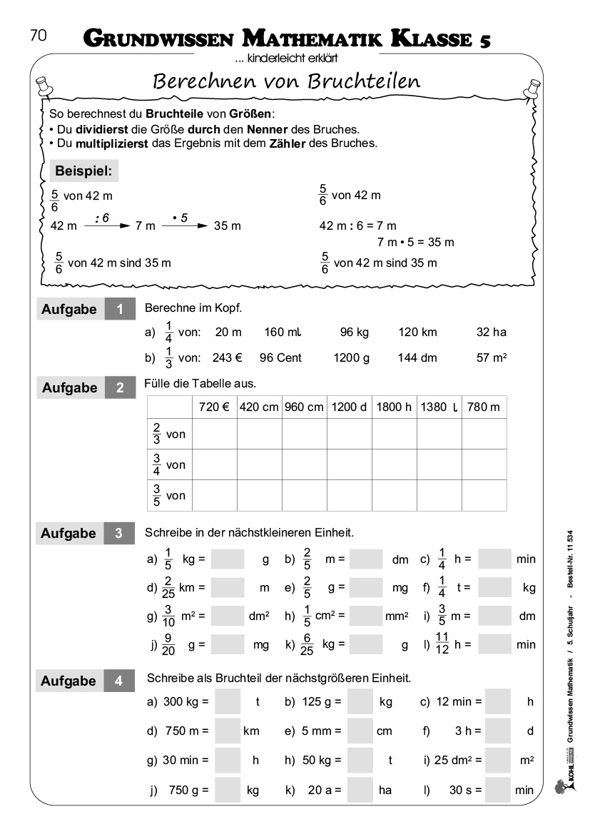 2 Schulaufgabe Mathe 5 Klasse Gymnasium Bayern Grundwissen Mathematik / Klasse 5