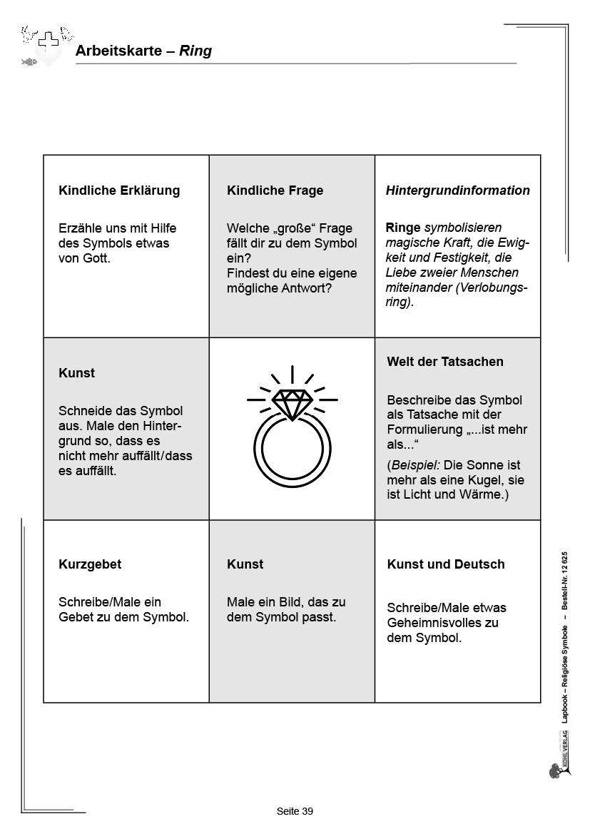 Lapbook Religiöse Symbole