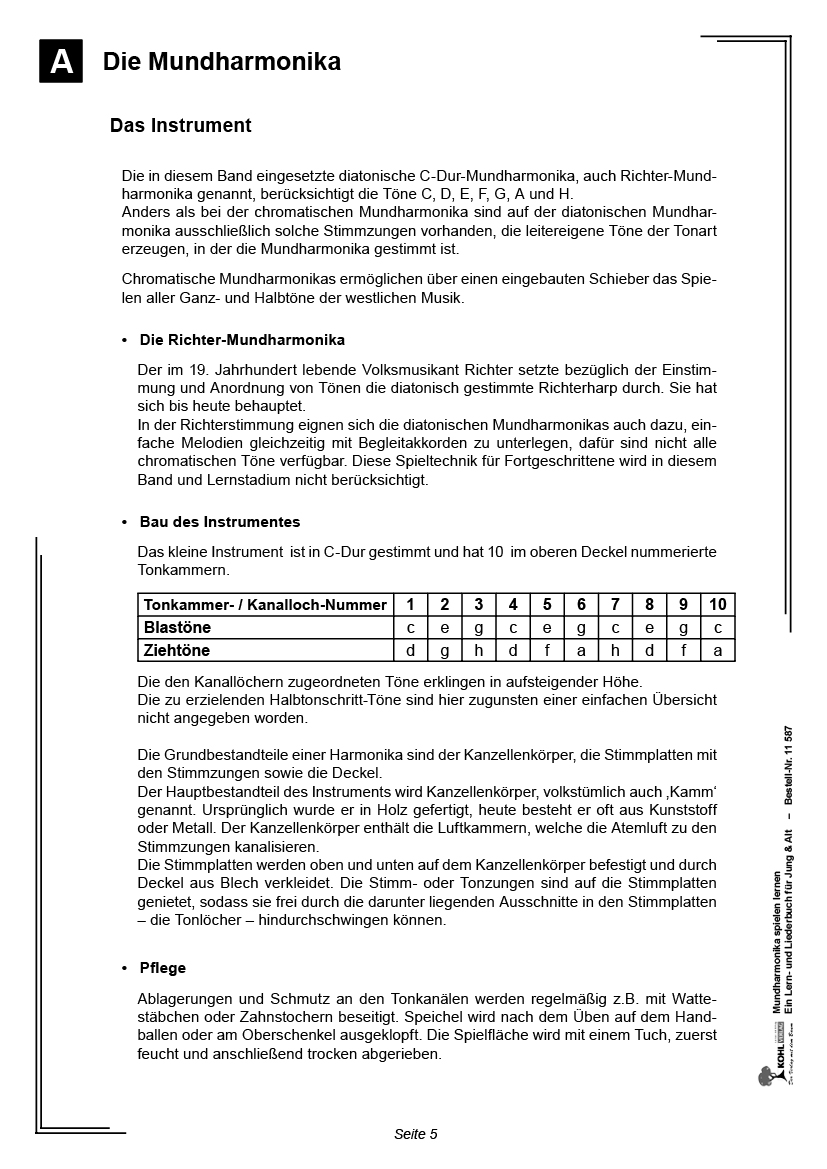 Mundharmonika spielen lernen - ... mit 40 volkstümlichen Liedern