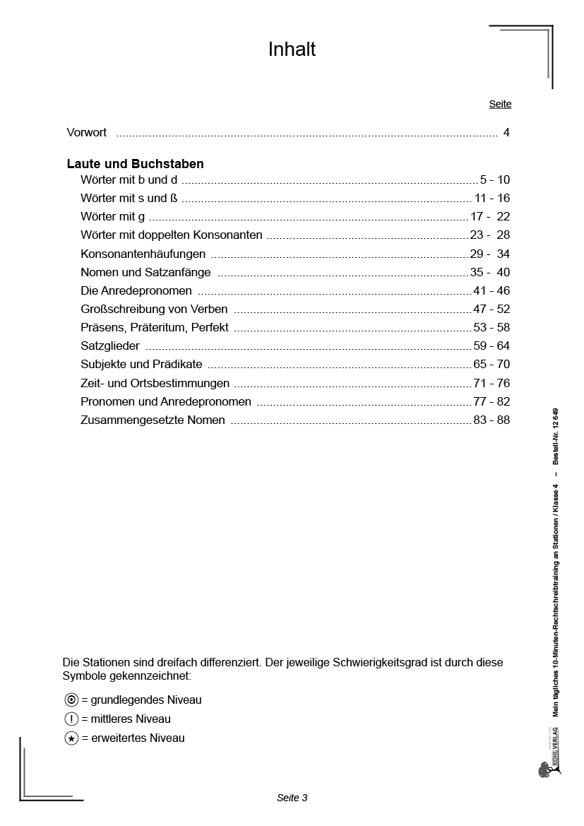 Mein tägliches 10-Minuten-Rechtschreibtraining an Stationen / Klasse 4