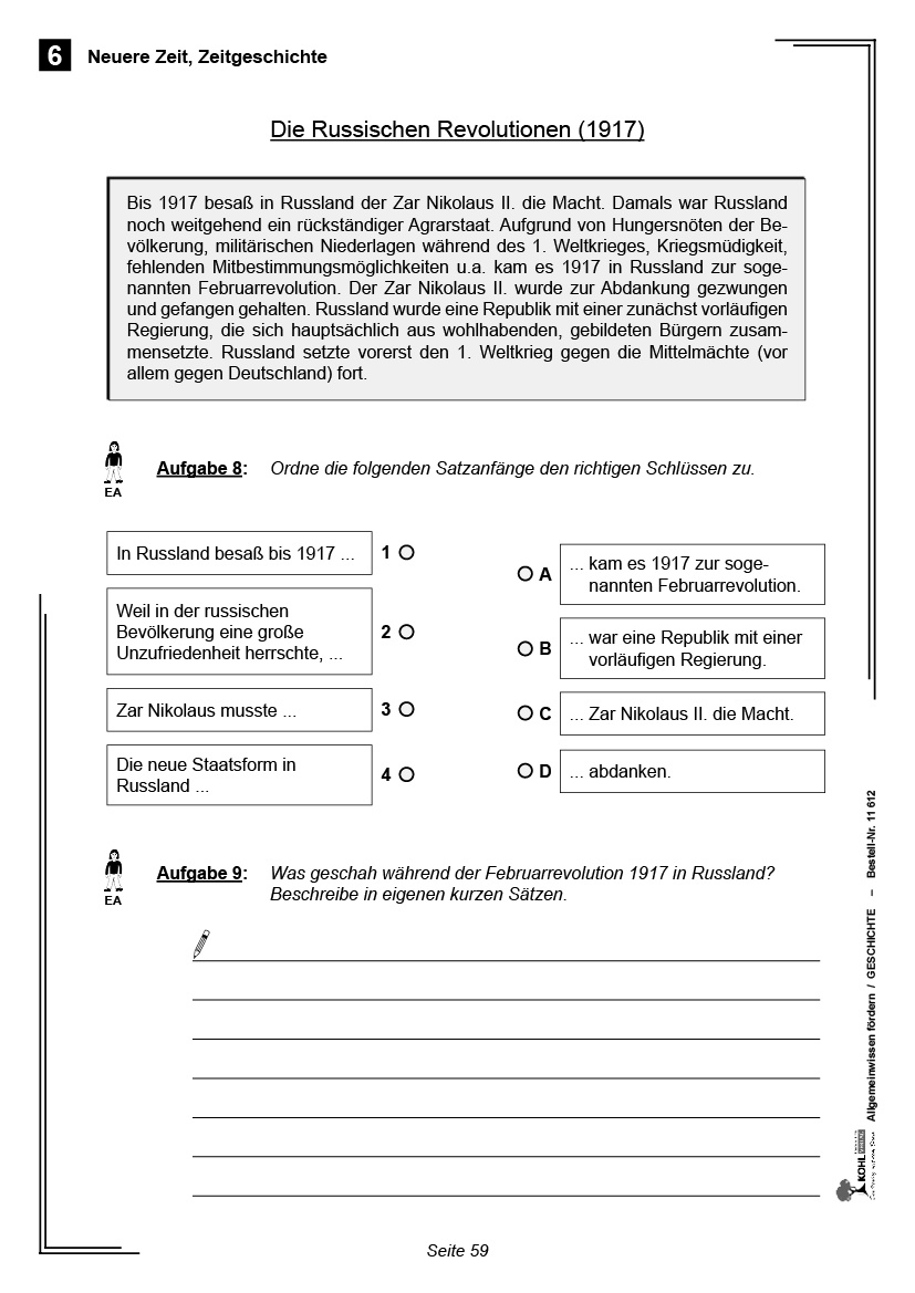 Allgemeinwissen fördern GESCHICHTE