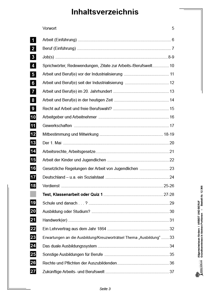 Allgemeinwissen fördern ARBEIT & BERUF