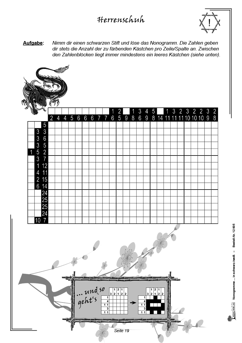 Nonogramme ... in schwarz-weiß