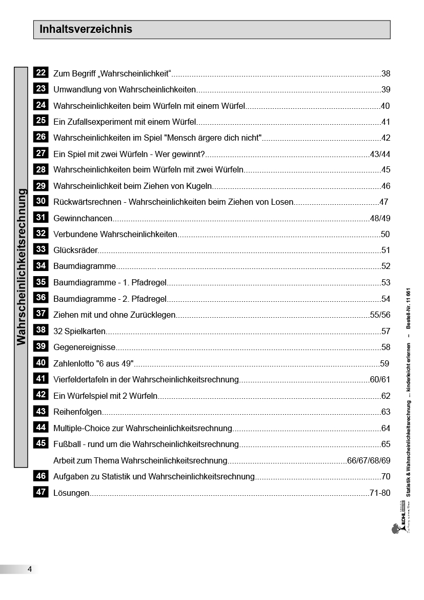 Statistik und Wahrscheinlichkeitsrechnung - ... kinderleicht erlernen