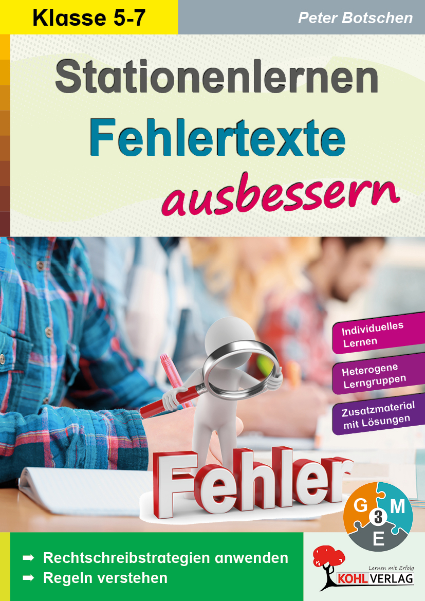 Stationenlernen Fehlertexte ausbessern / Klasse 5-7