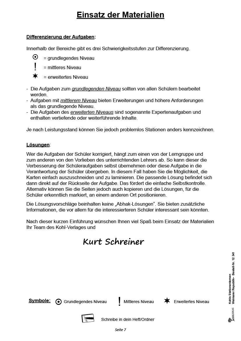 Stationenlernen Weimarer Republik Stationenlernen Weimarer Republik