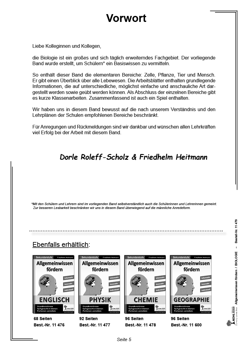 Allgemeinwissen fördern BIOLOGIE