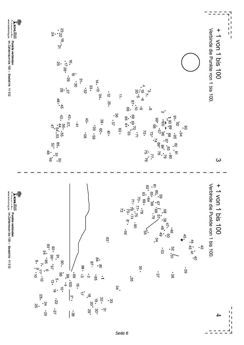 Punkte verbinden im Zahlenraum bis 100