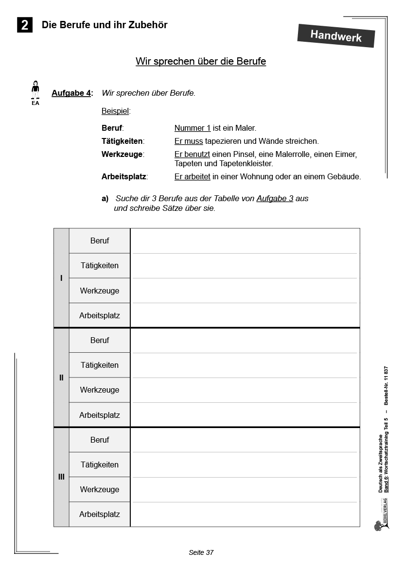 Deutsch als Zweitsprache in Vorbereitungsklassen VI