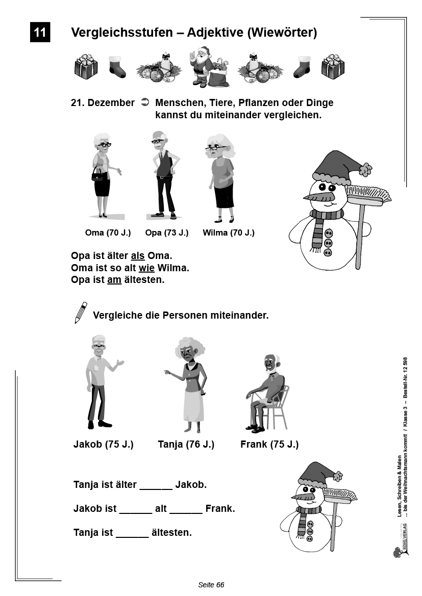 Lesen, Schreiben & Malen ... bis der Weihnachtsmann kommt! / Klasse 3