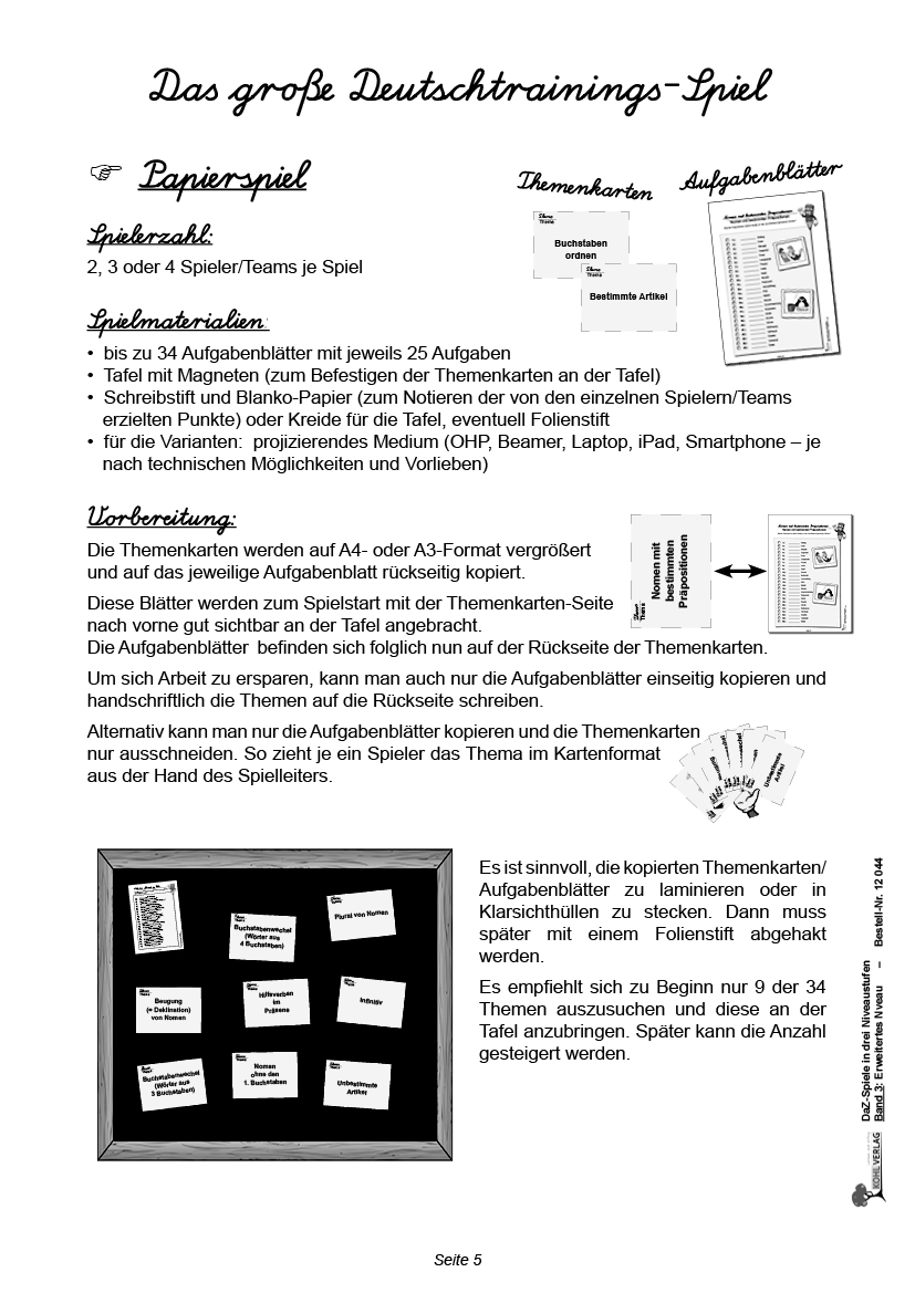 DaZ-Spiele in drei Niveaustufen 3