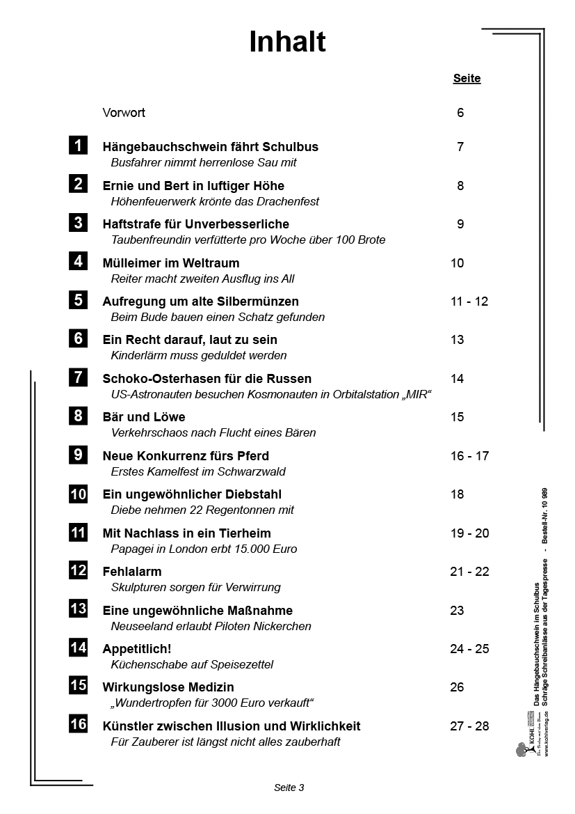 Das Hängebauchschwein im Schulbus