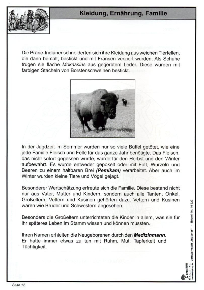 Lernwerkstatt Die Indianer Lernwerkstatt Die Indianer