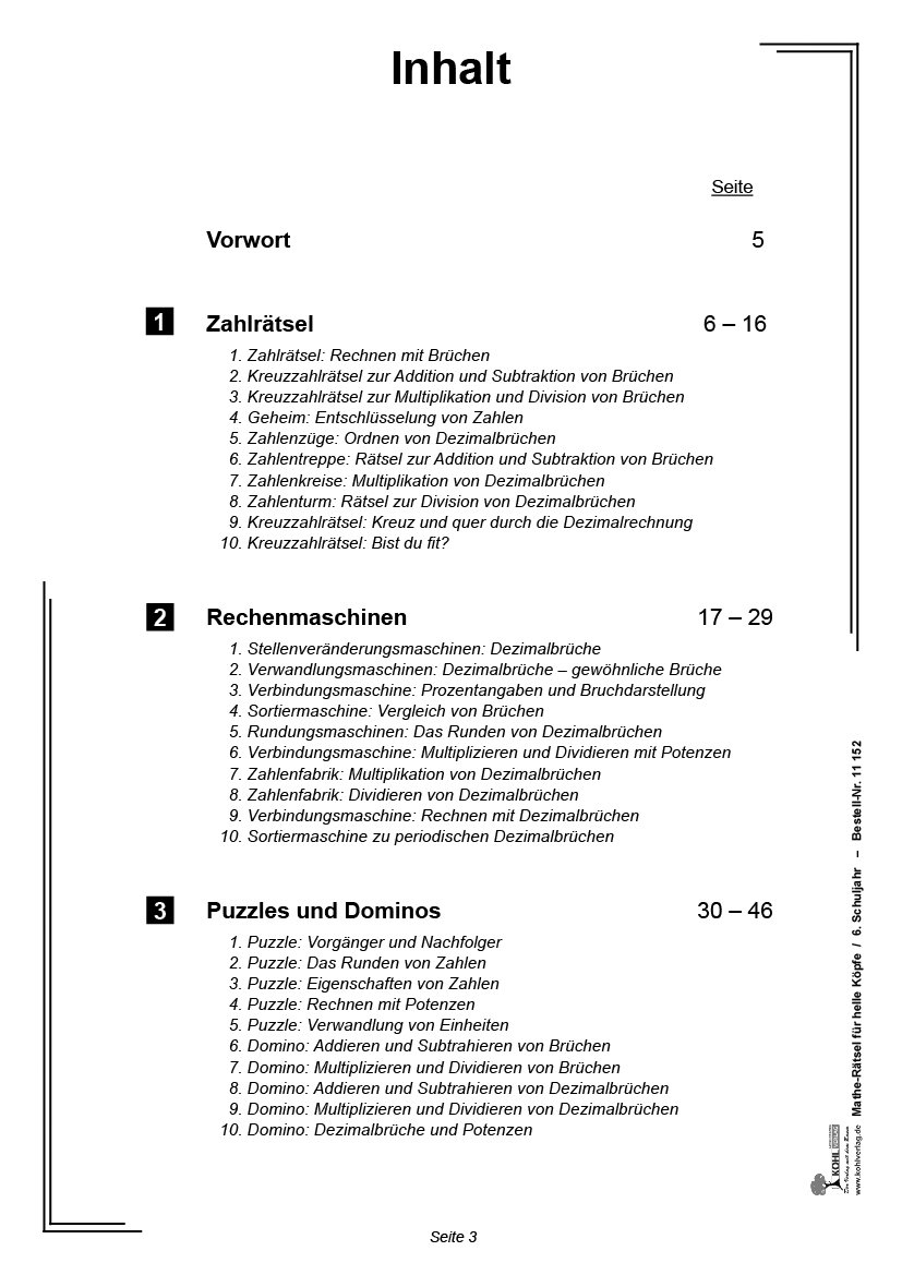 Mathe-Rätsel für helle Köpfe / Klasse 6