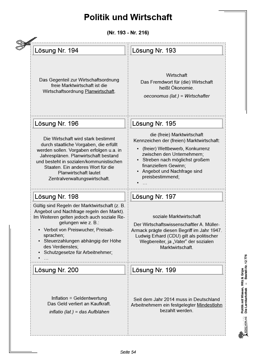 Politik mit Wissen, Witz & Grips  -  Die Lernkartothek