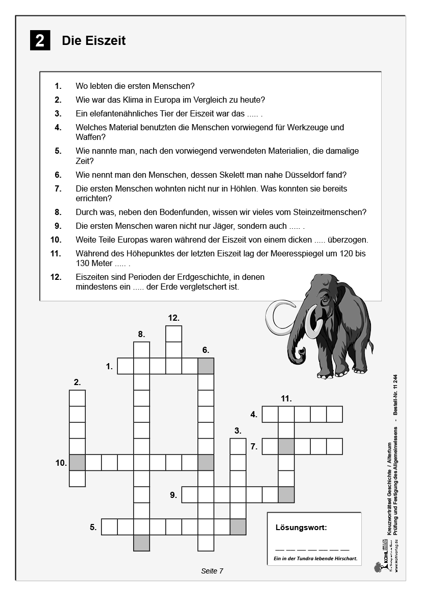 Kreuzworträtsel Geschichte / Altertum