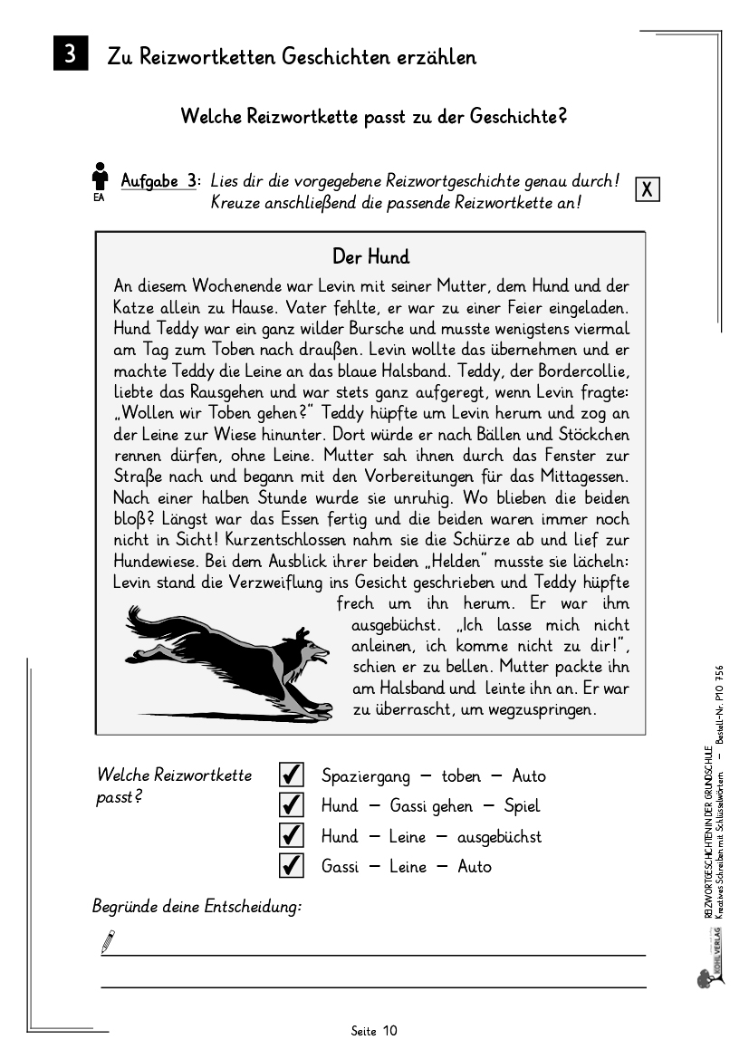 Reizwortgeschichte Spannende Geschichte Schreiben Beispiel Reizwortgeschichten / Grundschule