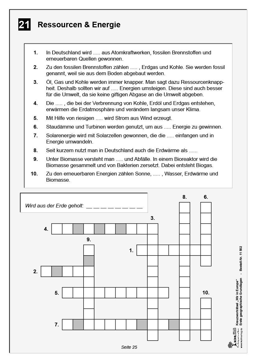 Kreuzworträtsel Wir in Europa