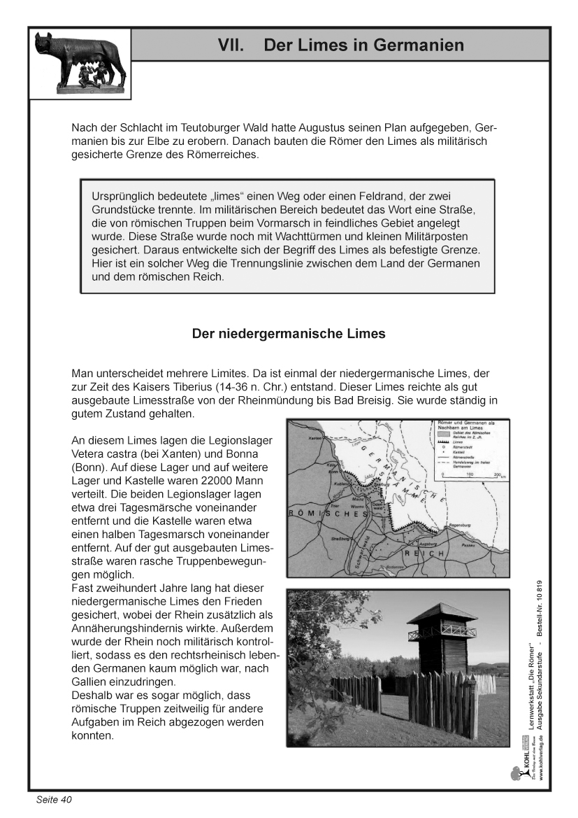 Lernwerkstatt Die Römer / Sekundarstufe Lernwerkstatt Die Römer / Sekundarstufe