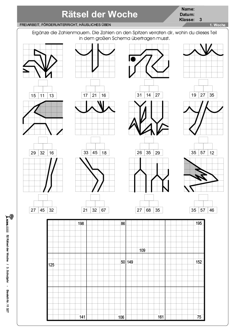 52 Rätsel der Woche / Klasse 3