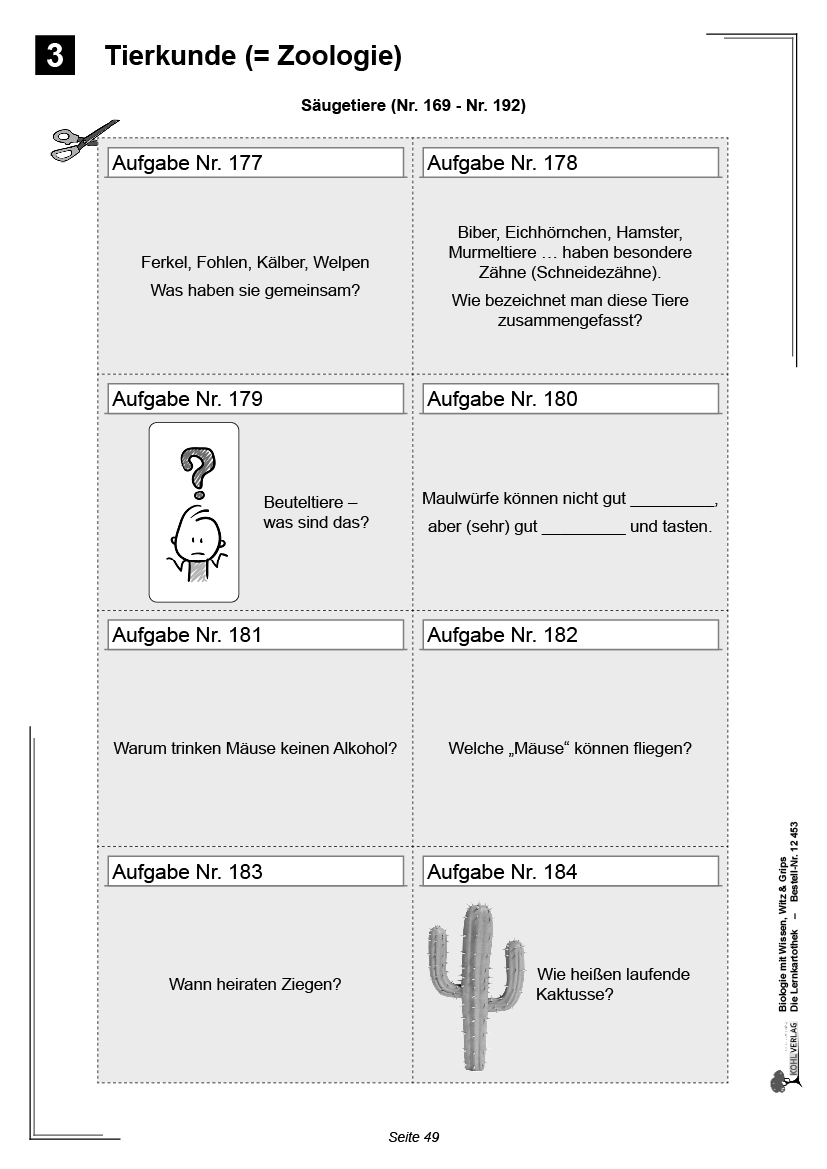 Biologie mit Wissen, Witz & Grips  -  Die Lernkartothek