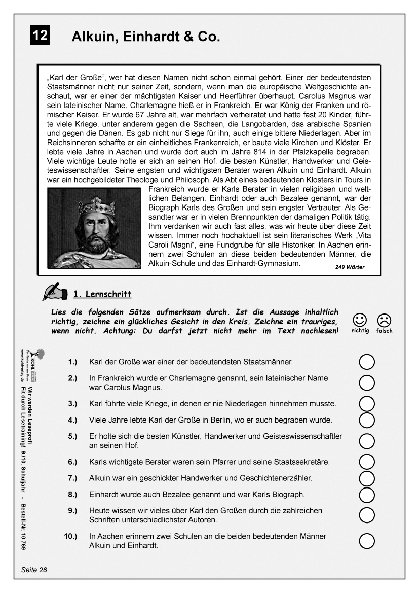 Wir werden Leseprofi / Klasse 9-10