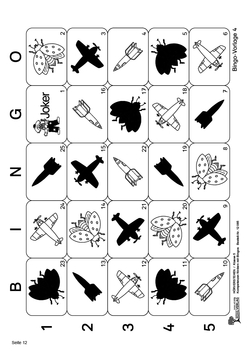 Hörverstehen / Klasse 5 - Kompetenzen fördern mit Bingos im 5. Schuljahr