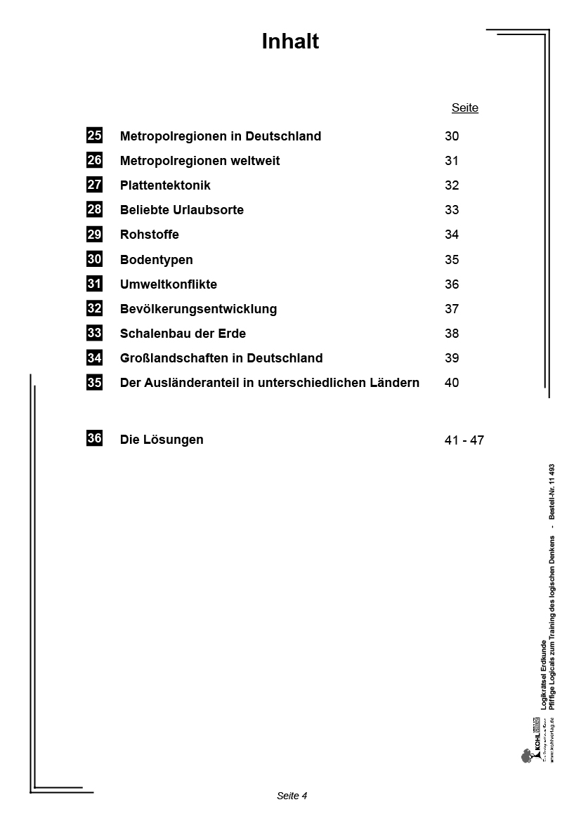 Logikrätsel Erdkunde