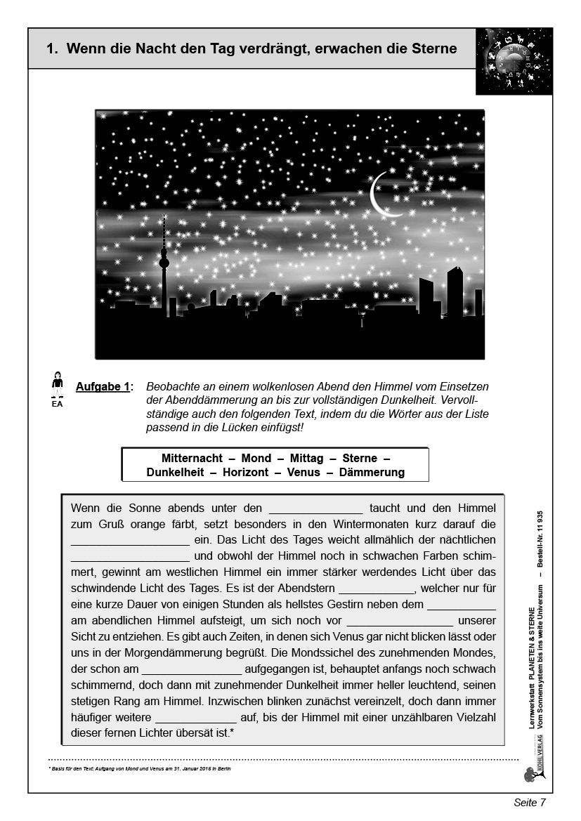 Lernwerkstatt Planeten & Sterne