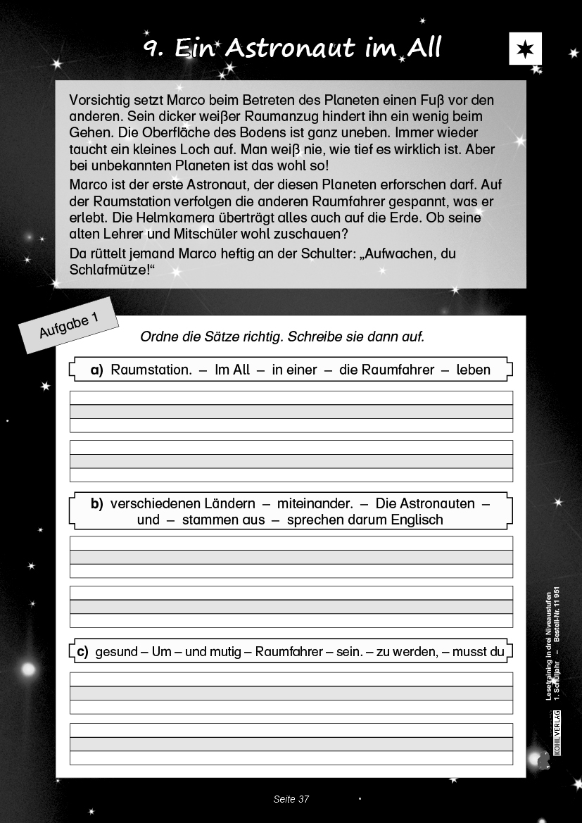 Lesetraining in drei Niveaustufen / Klasse 1