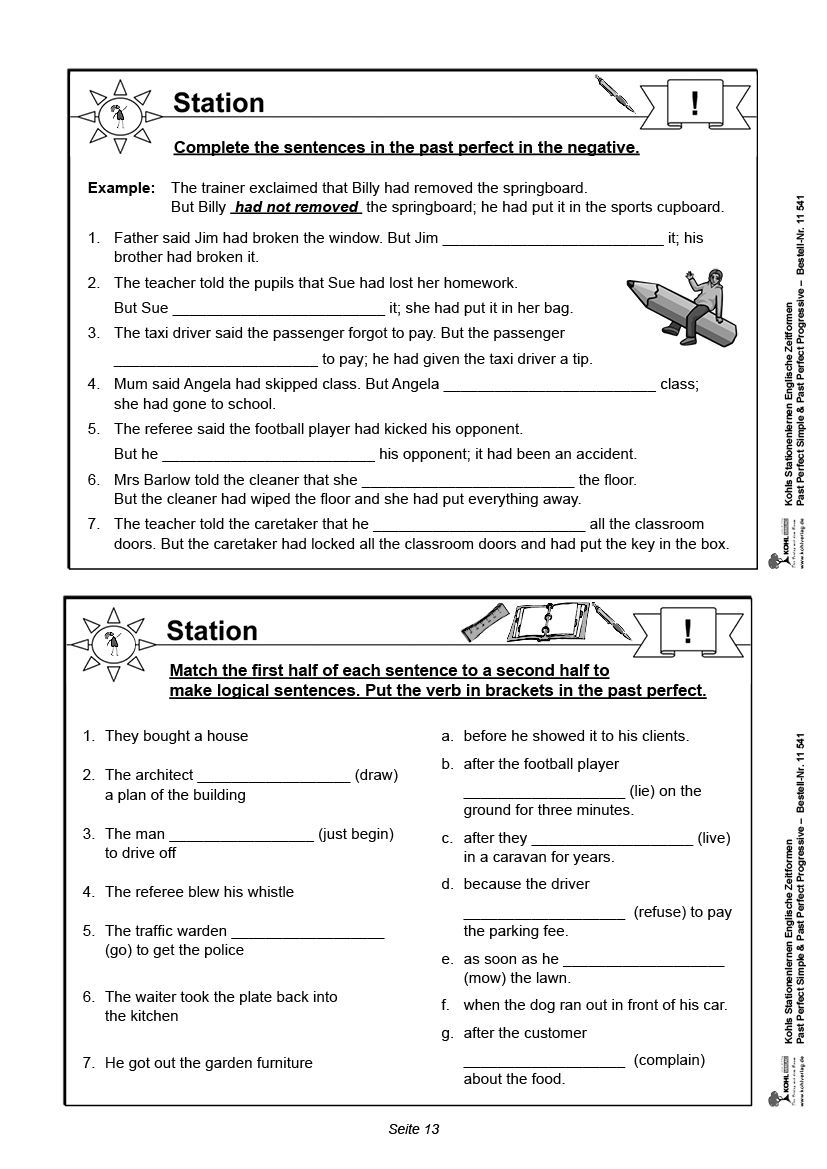 Stationenlernen Englische Zeitformen IV