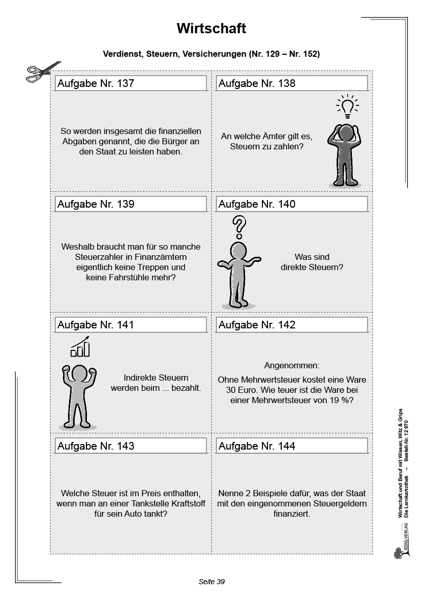 Wirtschaft und Beruf mit Wissen, Witz & Grips  -  Die Lernkartothek