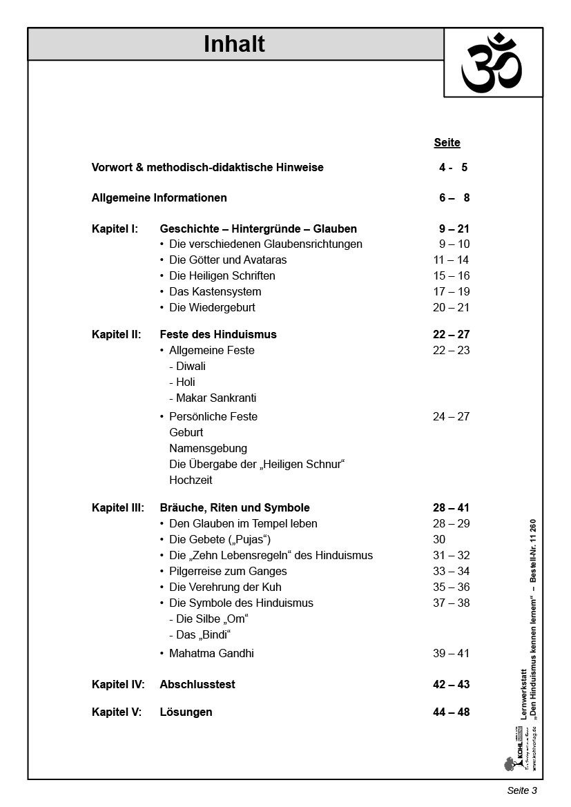 Lernwerkstatt Den Hinduismus kennenlernen