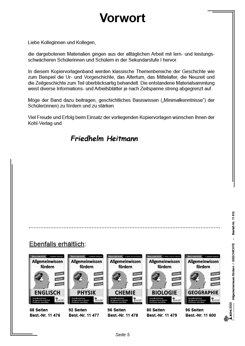 Allgemeinwissen fördern GESCHICHTE