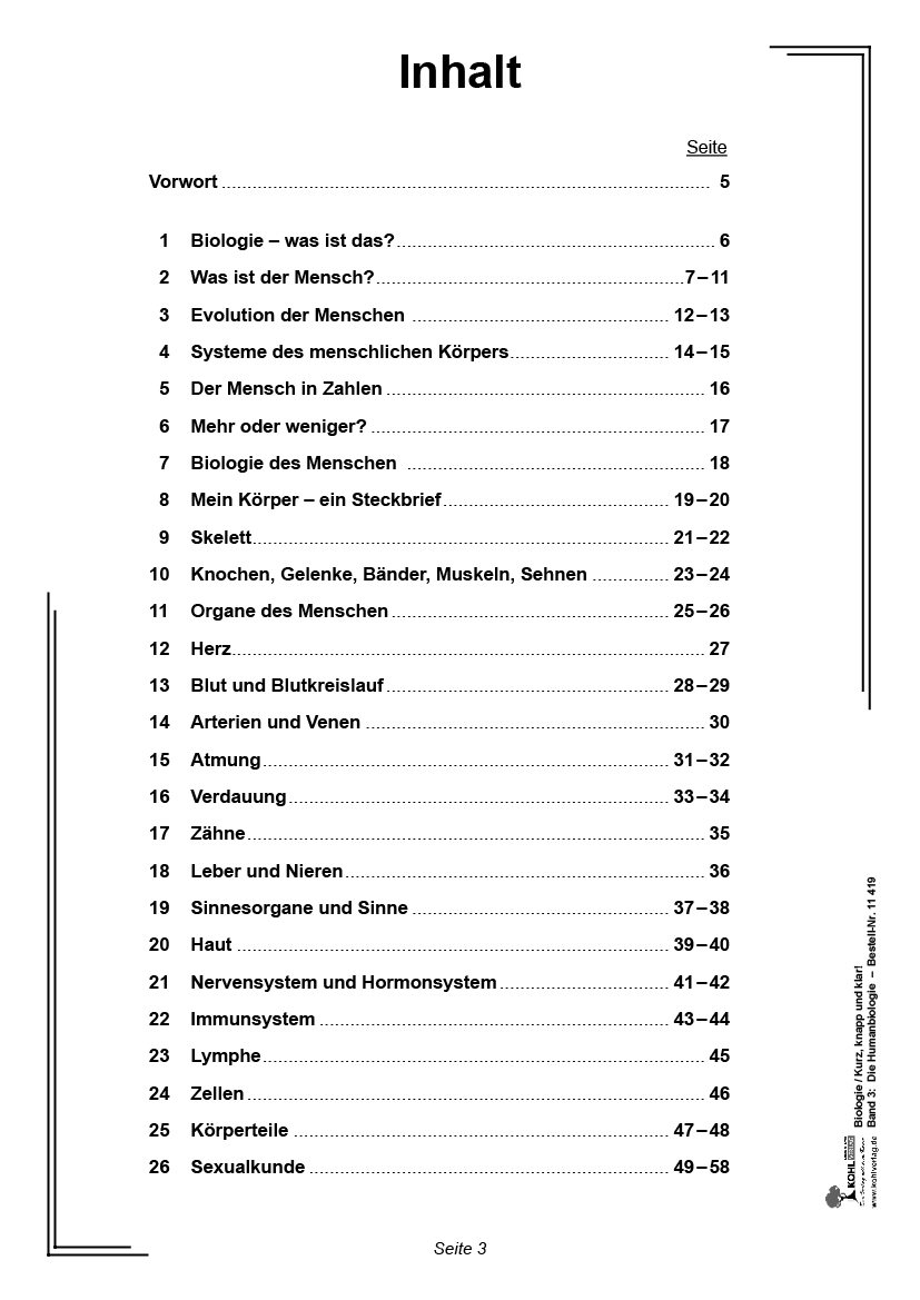 Biologie - Grundwissen kurz, knapp und klar  III