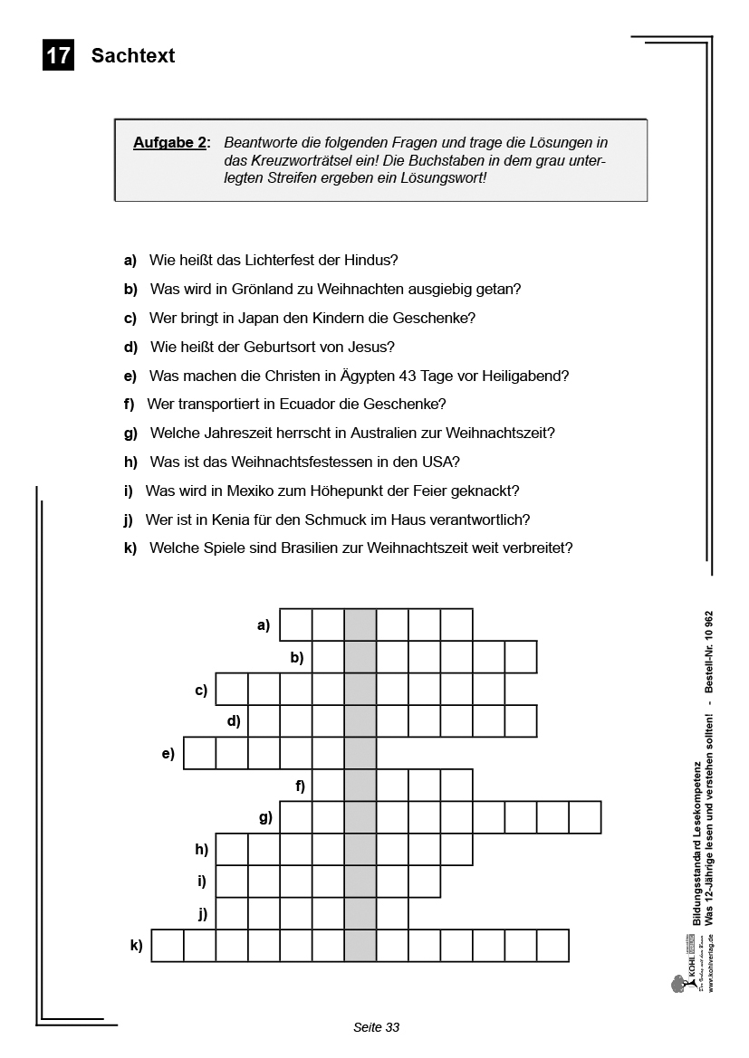 Bildungsstandard Lesekompetenz / Klasse 6