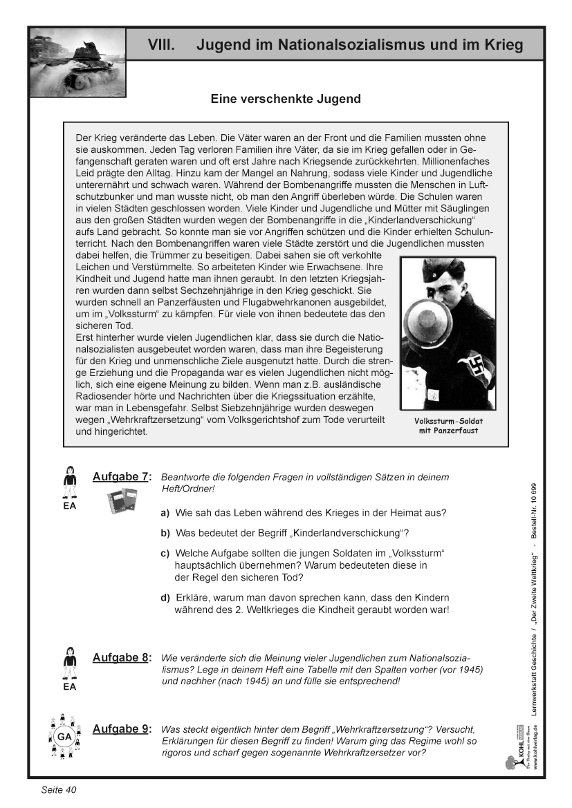 Lernwerkstatt "Blitzkrieg" - Der Zweite Weltkrieg Lernwerkstatt "Blitzkrieg" - Der Zweite Weltkrieg